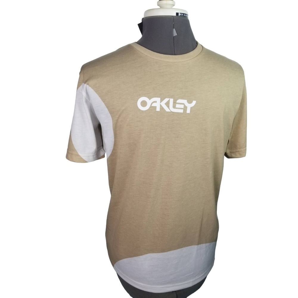 Oakley Shirt light Brown White Men's Size L, ACTUAL M PIT TO PIT 21 NWT